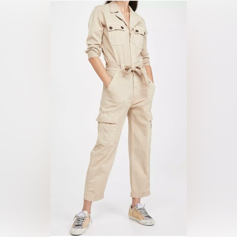Mother the cargo fixer stretch jumpsuit khaki size XS